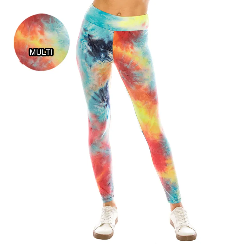 Tie Dye High Waist Yoga Ultra Soft Leggings (Regular/Plus Size)
