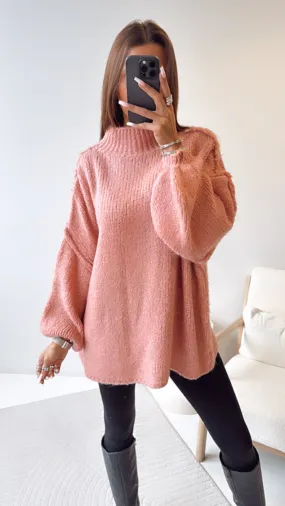 Ultra Oversize Kuschel - Pullover / peach Art. 8309