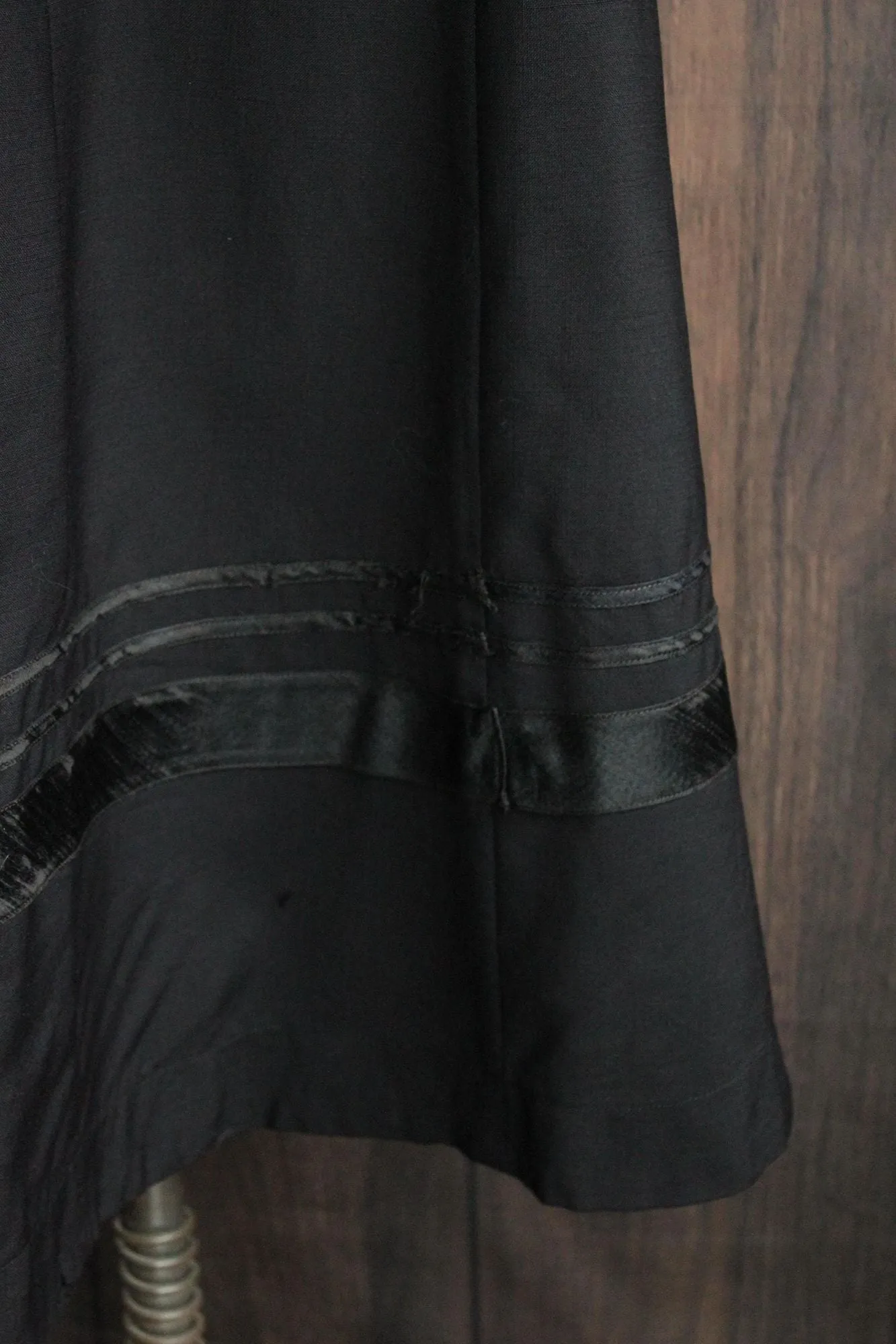 Vintage 1900s Volup Size Edwardian Black Skirt With Pocket
