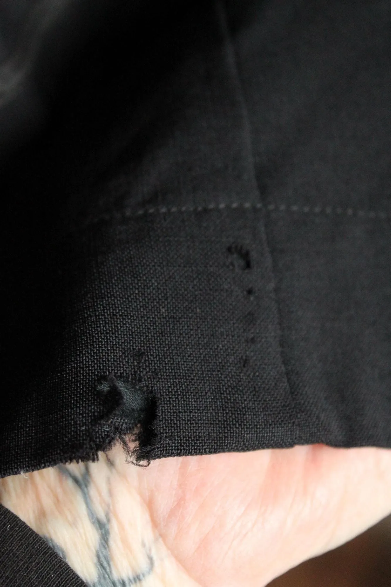 Vintage 1900s Volup Size Edwardian Black Skirt With Pocket