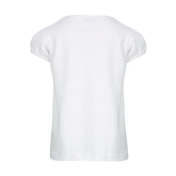WHITE PRINT SLEEVELESS T- SHIRT FOR GIRLS