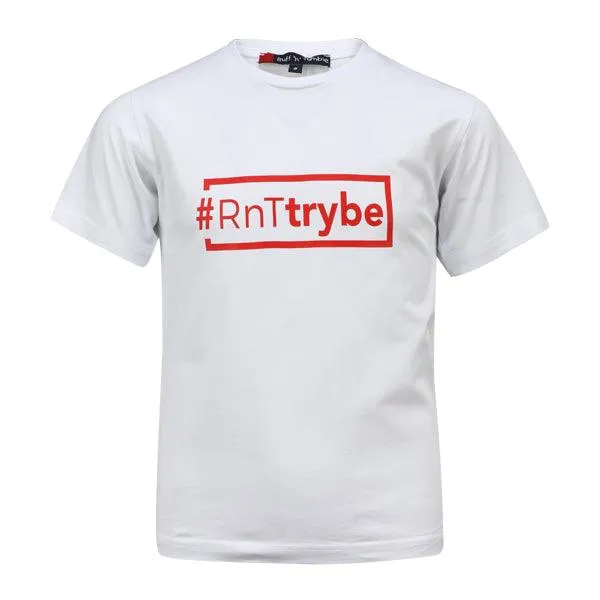 WHITE SHORT SLEEVE RNT TRYBE BOYS T-SHIRT