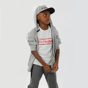 WHITE SHORT SLEEVE RNT TRYBE BOYS T-SHIRT