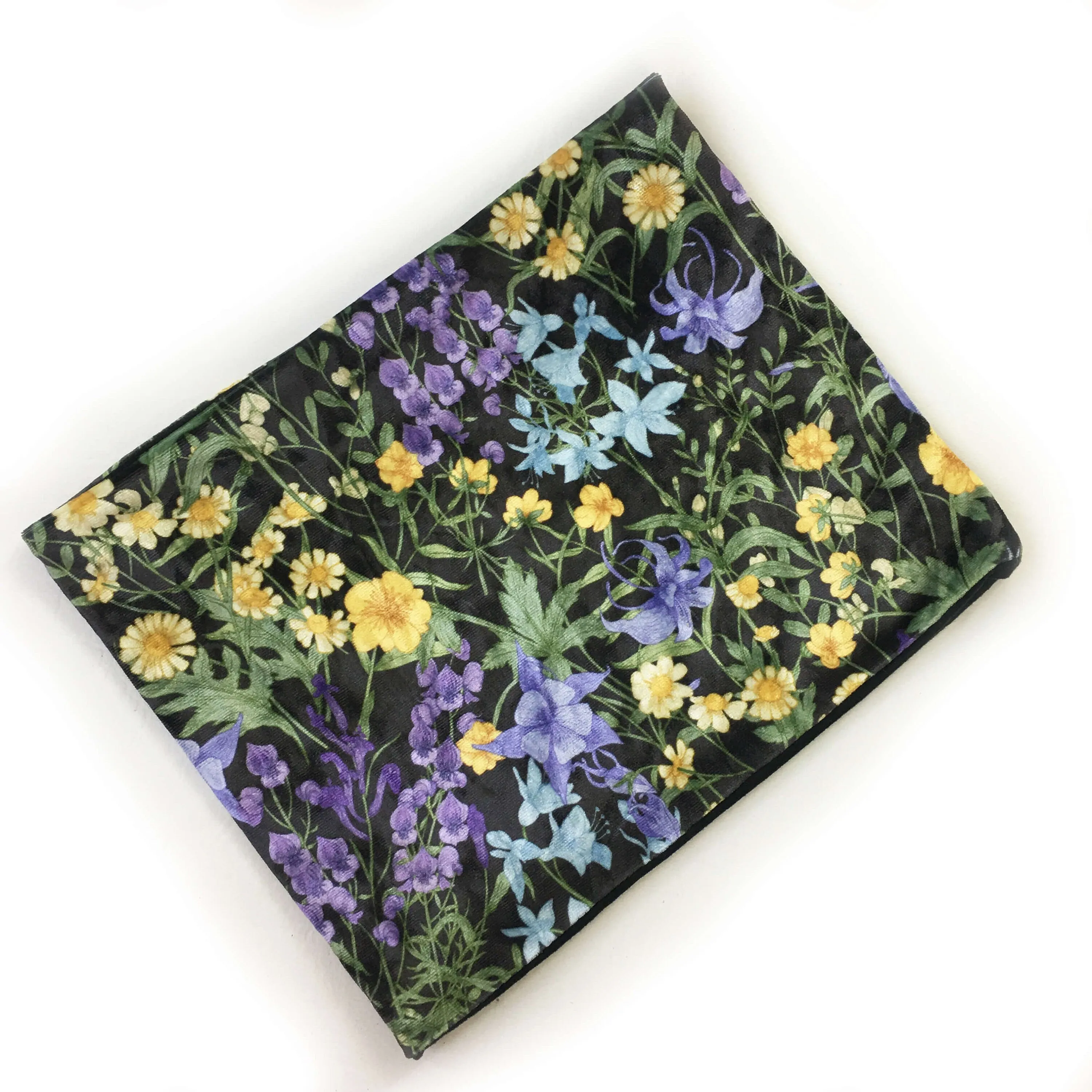 Wildflowers, Womans Versatile Scarf, Headband, HatBand, Neck Warmer, Washable, Ladies Scarf, Velour Scarf, Designer Gaiter, Velour