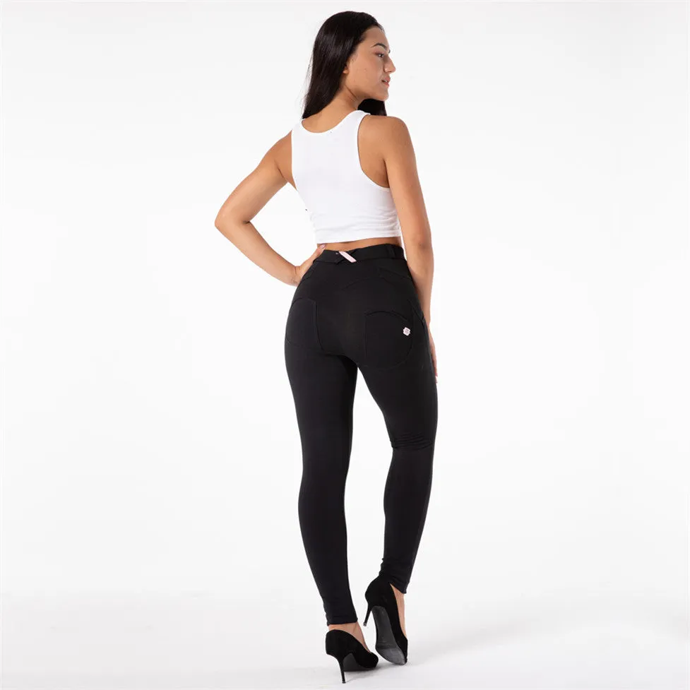 Wjczt Melody Red Skinny Jeggings Cotton Female Workout Jegging Mid Waist Tights Bum Lift Pants Women&#39;s Clothing