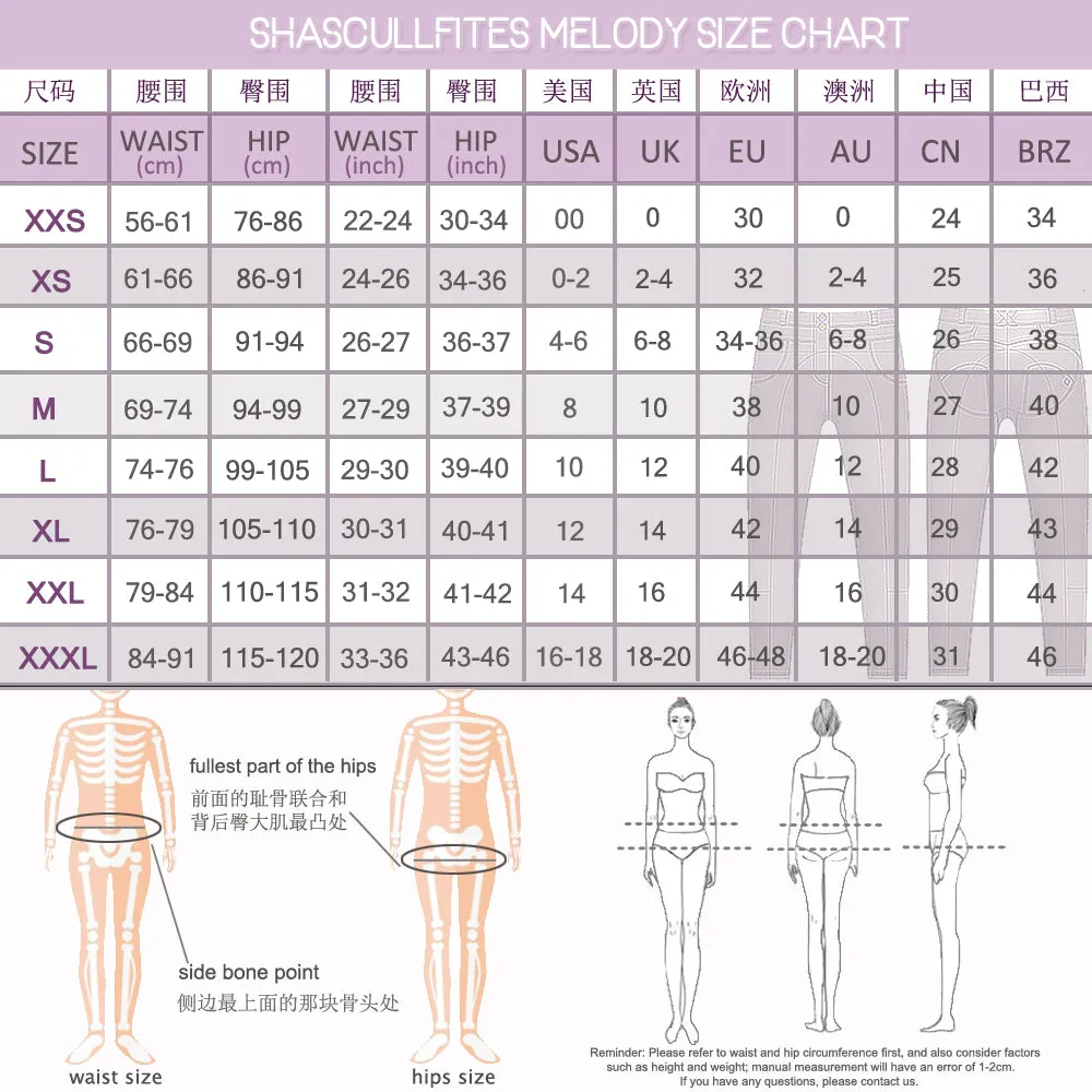 Wjczt Melody Red Skinny Jeggings Cotton Female Workout Jegging Mid Waist Tights Bum Lift Pants Women&#39;s Clothing