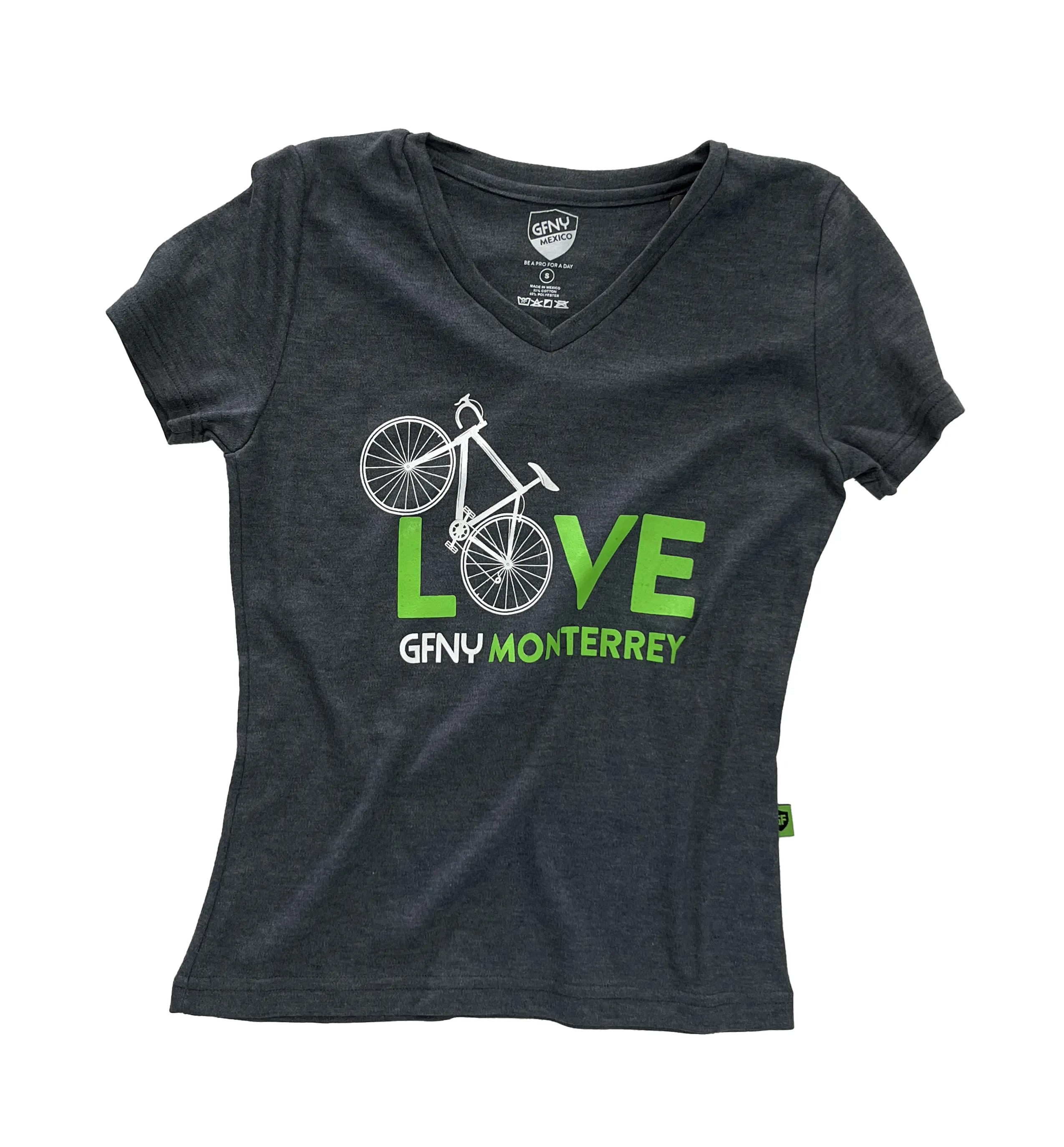 WOMAN GREY T-SHIRT LOVE MONTERREY