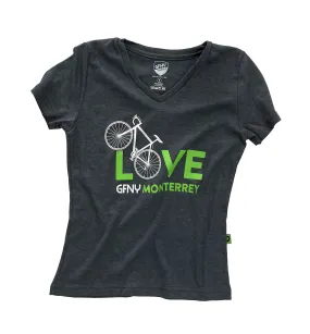 WOMAN GREY T-SHIRT LOVE MONTERREY