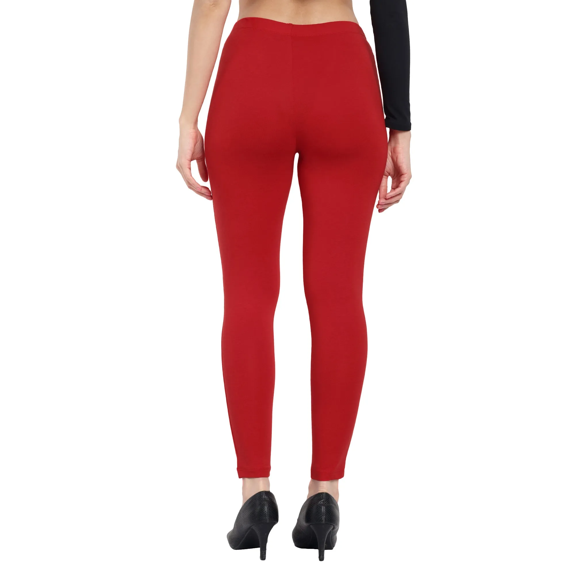 WOMENS RED 2 REGULAR LENGTH POCKET LEGGING