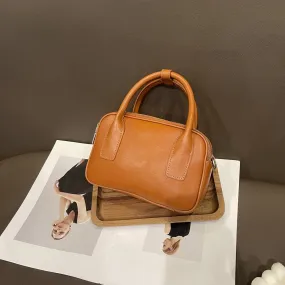 XIANGTUIBAO Cross-Border Vintage Leather Women Bag Fashion Top Layer Skeleton-Skin Boston Bag New Crossbody Hand Holding Pillow Bag 787