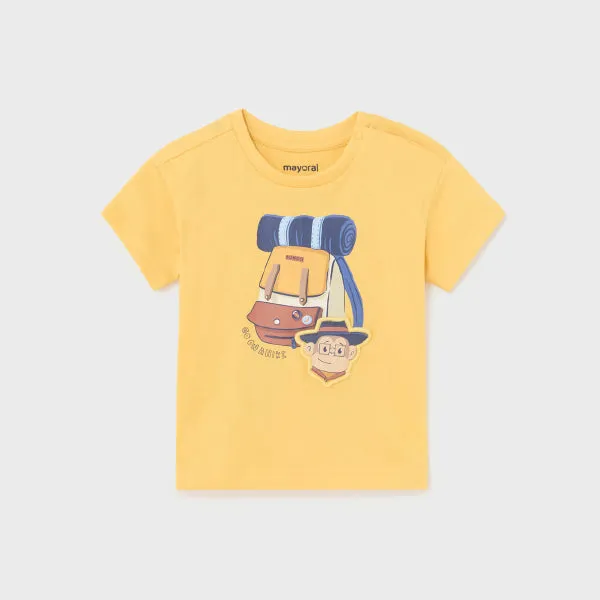 YELLOW SHORT SLEEVE GRAPHIC T-SHIRT FOR BOYS